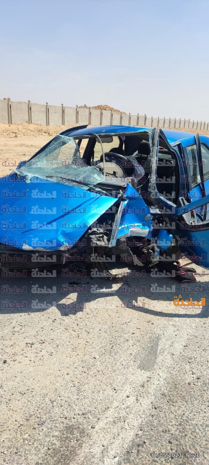 مصرع شخص إثر حادث تصادم بطريق السويس الصحراوي