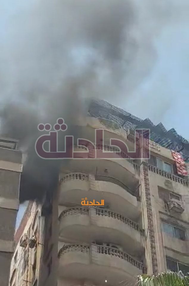 حريق في عقار مكون من 14 طابق بفيصل