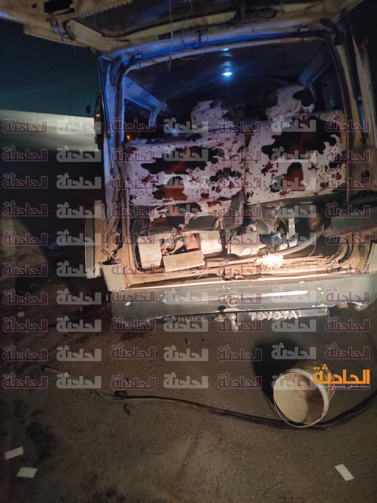 حادث انقلاب سيارة ميكروباص