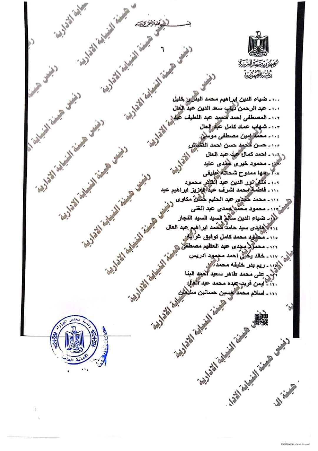 أسماء المقبولين في تعيينات النيابة الإدارية دفعة 2017