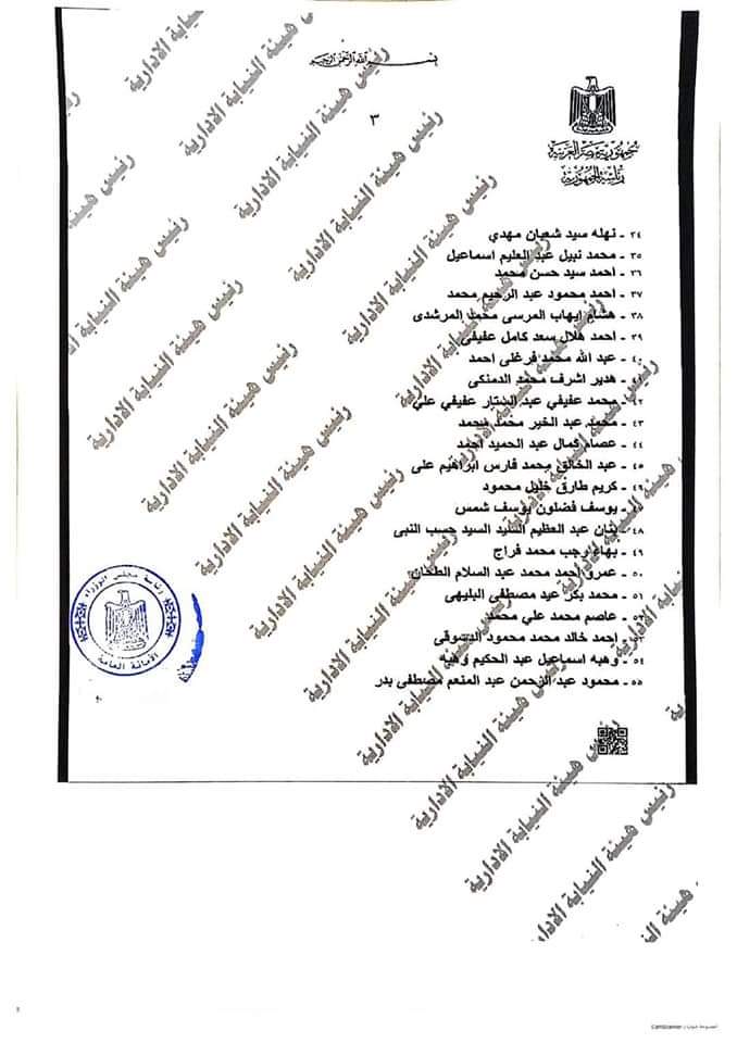 أسماء المقبولين في تعيينات النيابة الإدارية دفعة 2017