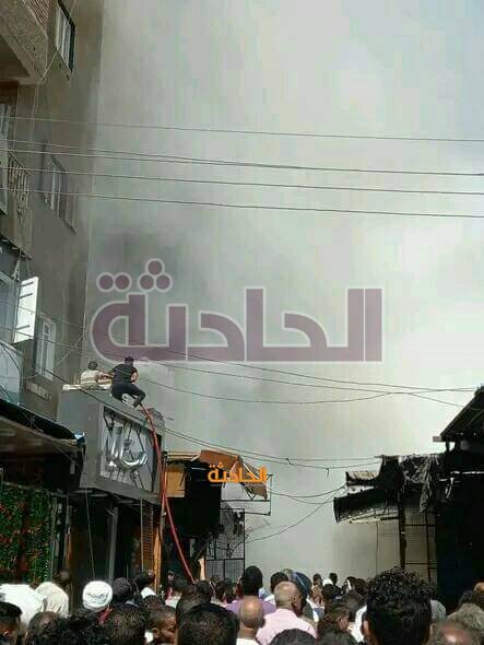 حريق محال تجارية كوم أمبو بأسوان