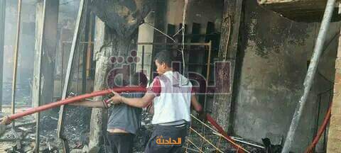 حريق محال تجارية كوم أمبو بأسوان