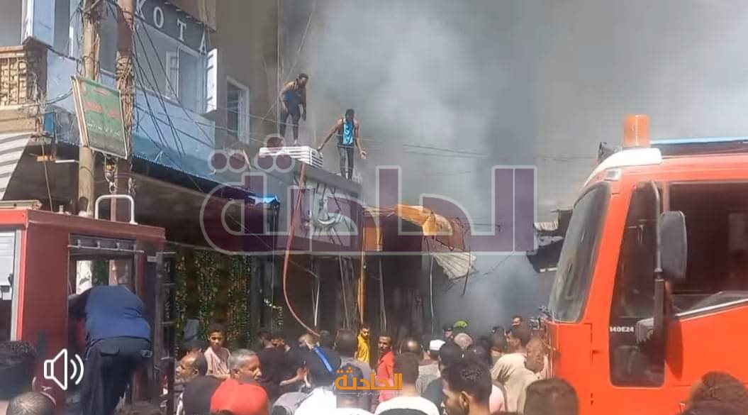 حريق محال تجارية كوم أمبو بأسوان