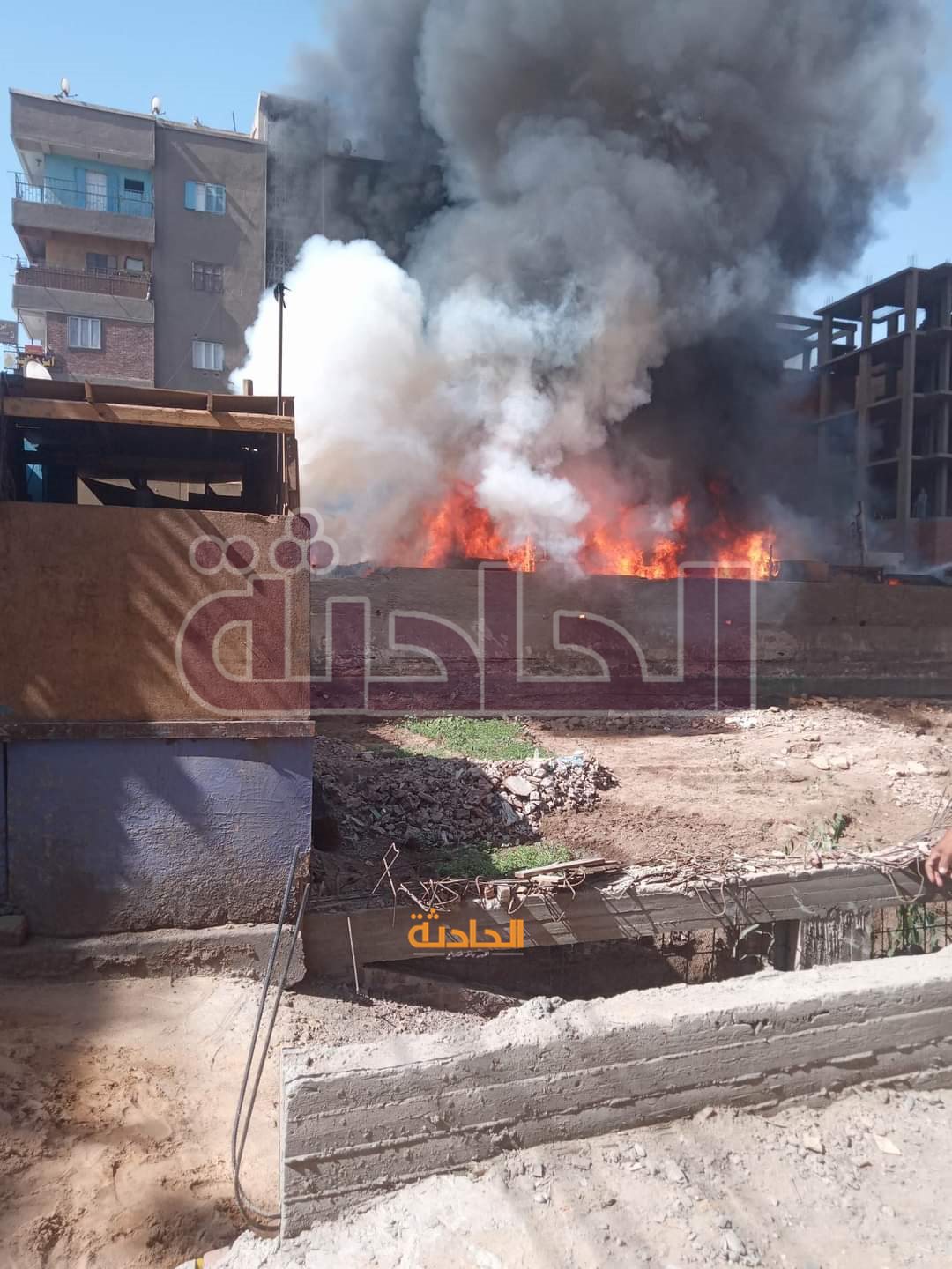 حريق محال تجارية كوم أمبو بأسوان