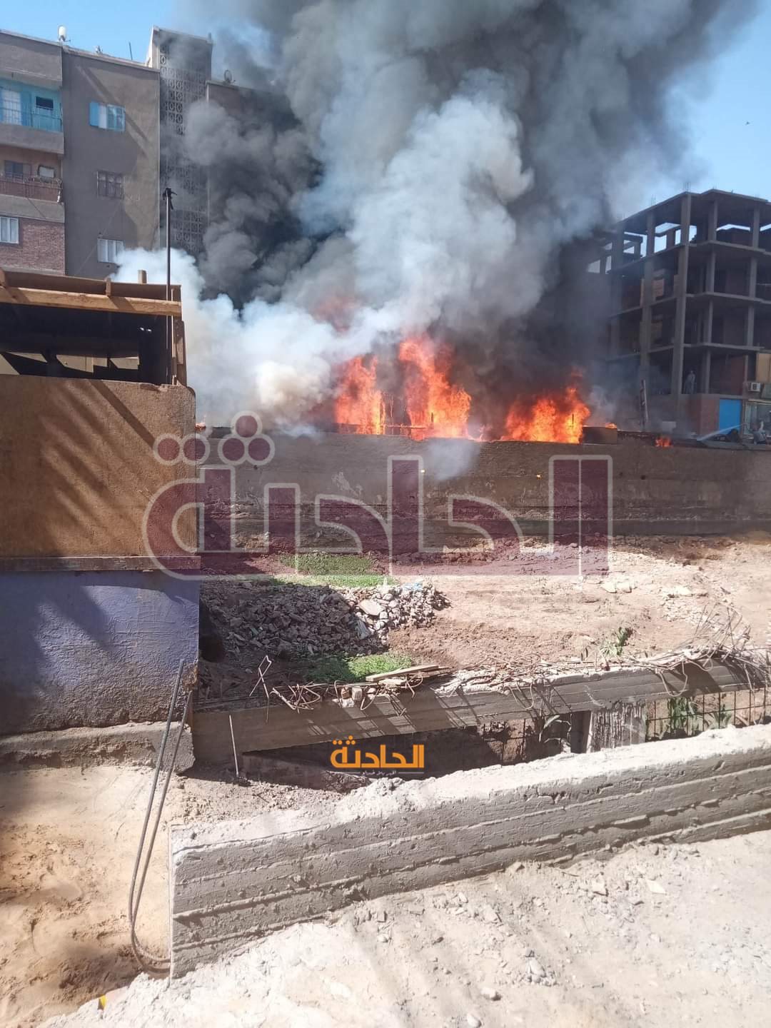 حريق محال تجارية كوم أمبو بأسوان