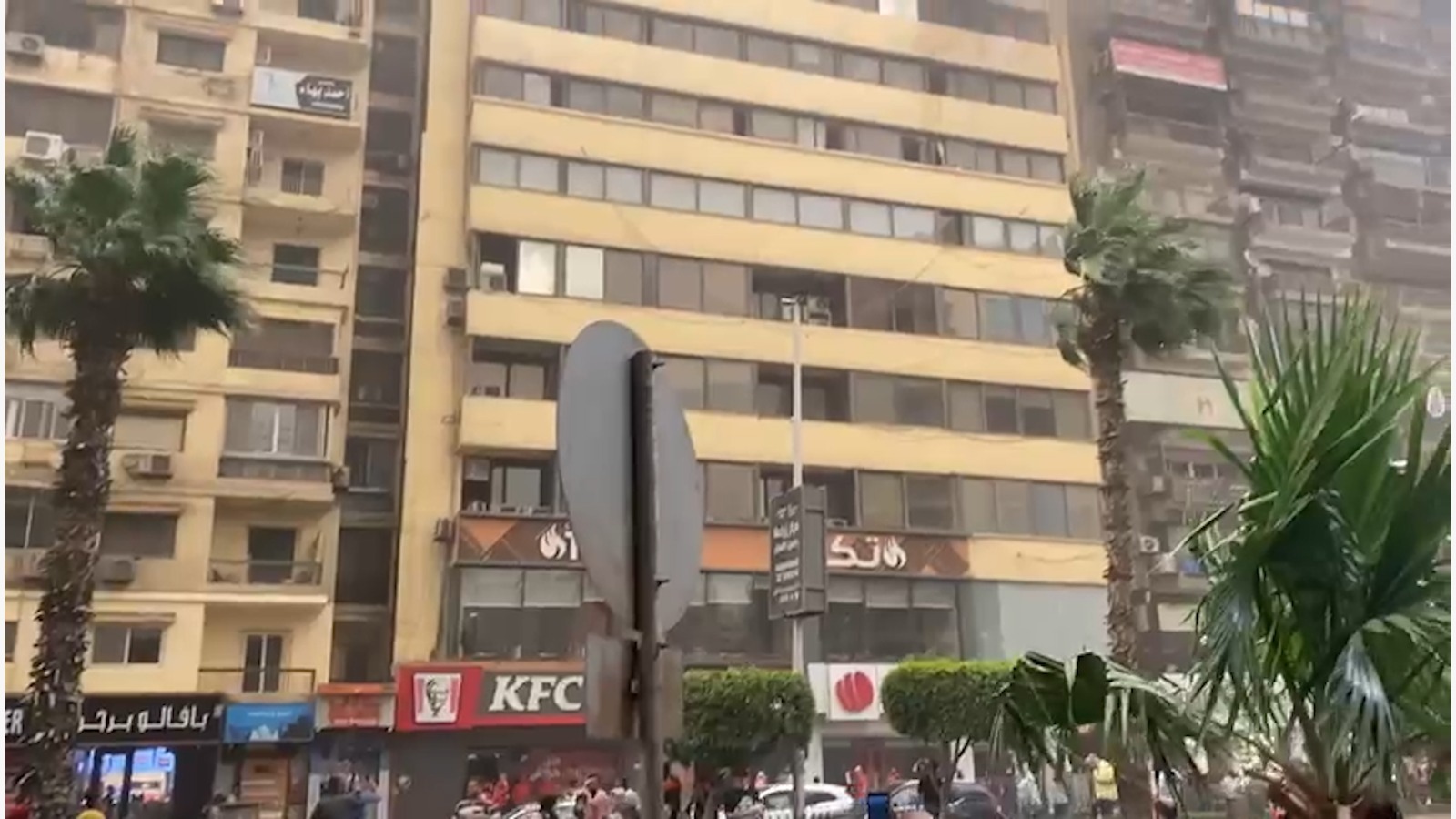 حريق عمارة بشارع البطل أحمد عبد العزيز