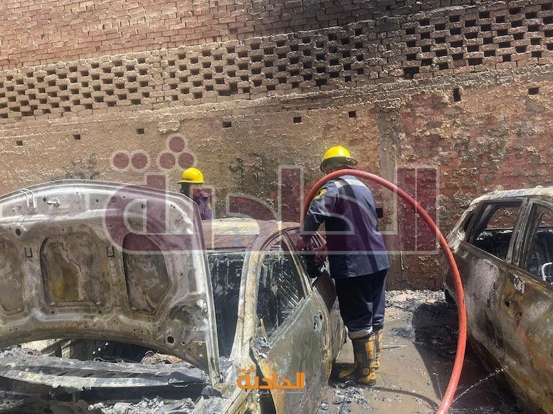 حريق جراج أسفل كوبري ترسا