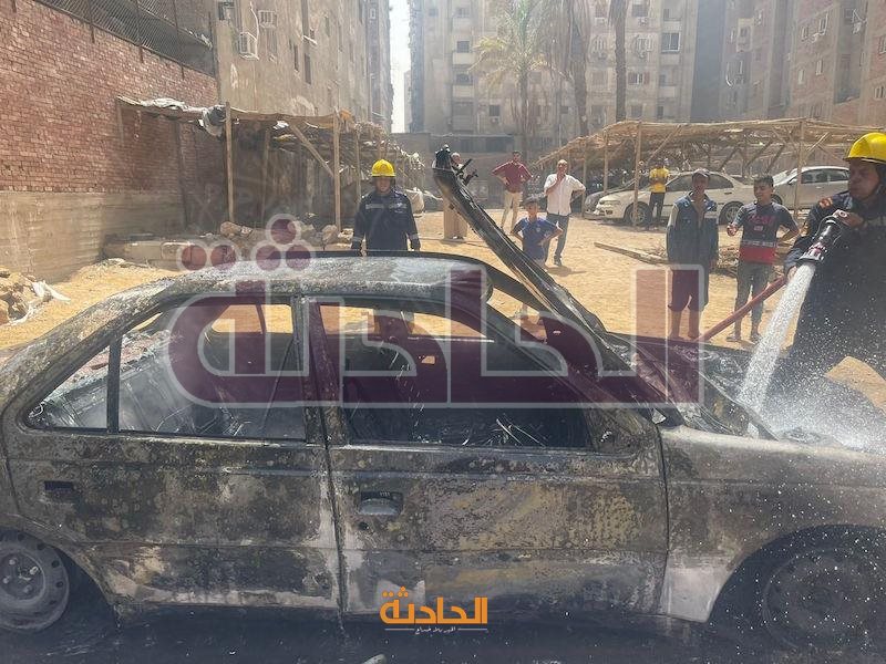 حريق جراج أسفل كوبري ترسا