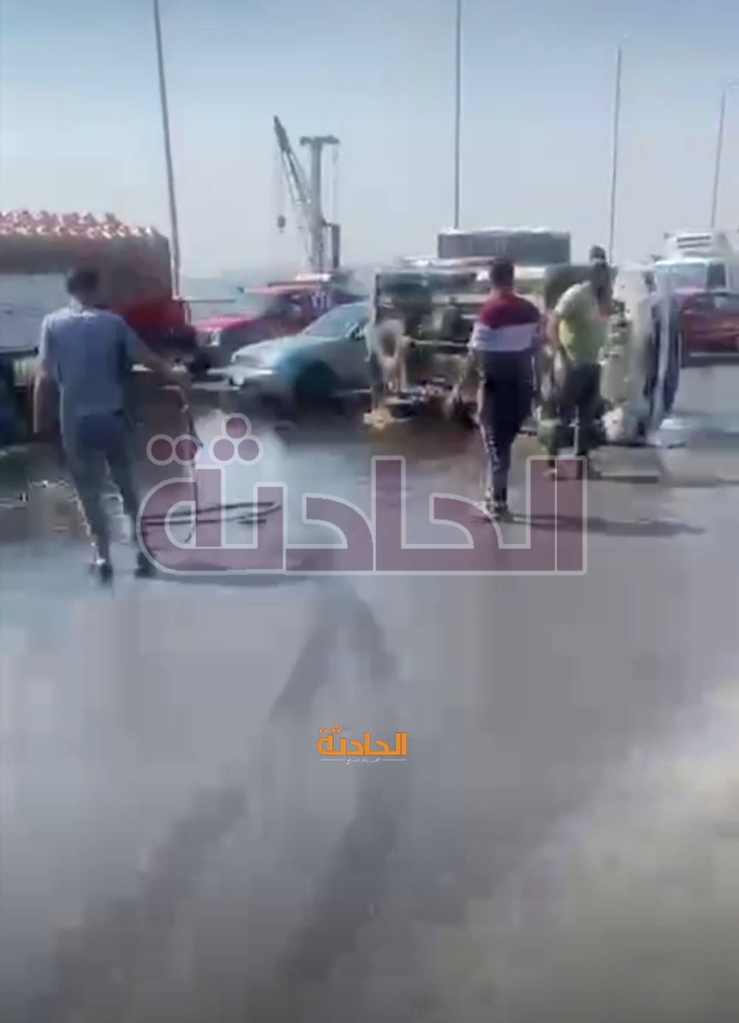 زحام مرورى أعلي الطريق الدائري بسبب انقلاب سيارة بضائع