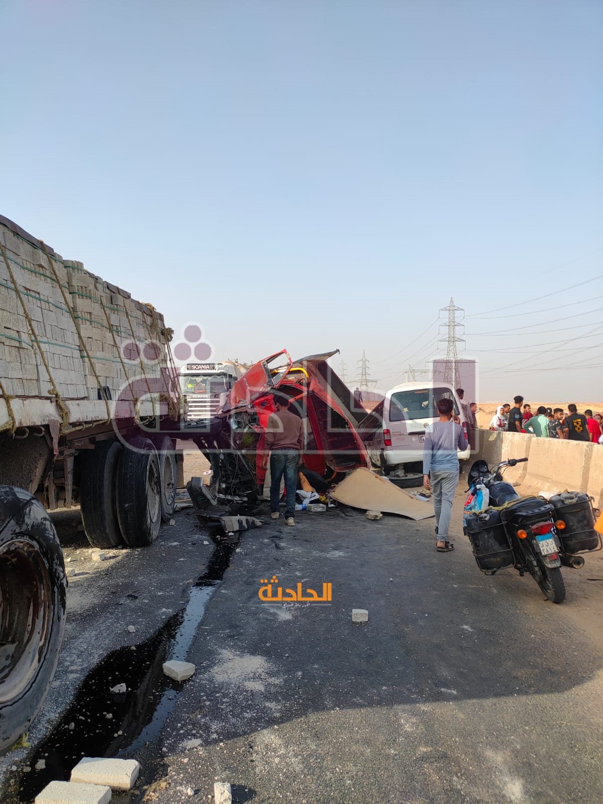 اصابة 7 اشخاص فى حادث مروع على طريق العاصمة الادارية