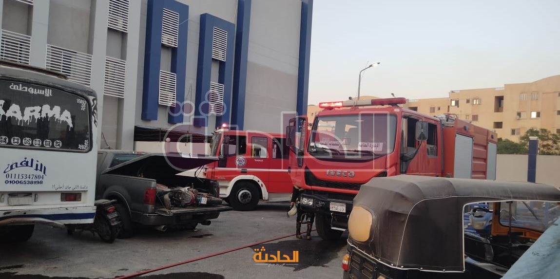 حريق قسم شرطة الشيخ زايد