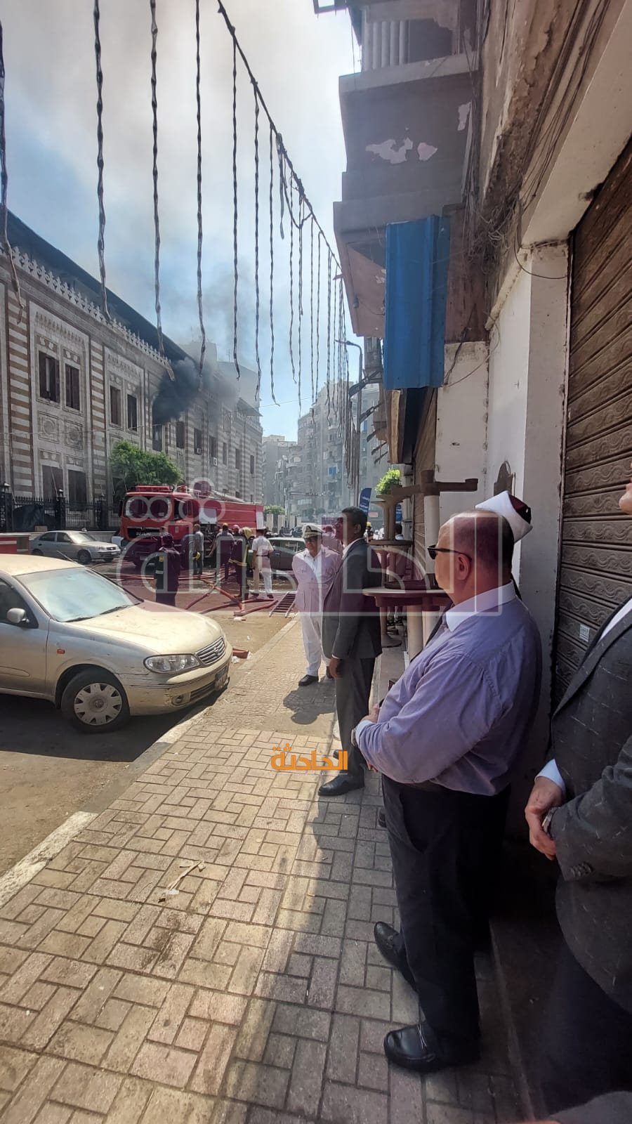 حريق مبنى وزارة الأوقاف
