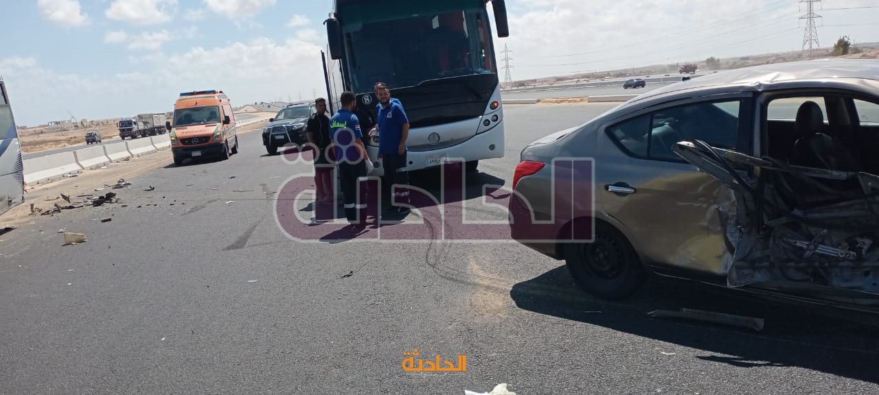 إصابة شخصين في حادث تصادم على طريق إسكندرية مطروح الساحلي