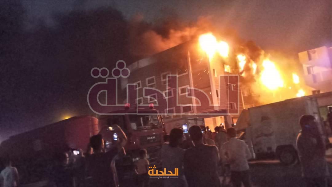 حريق مصنع العبور