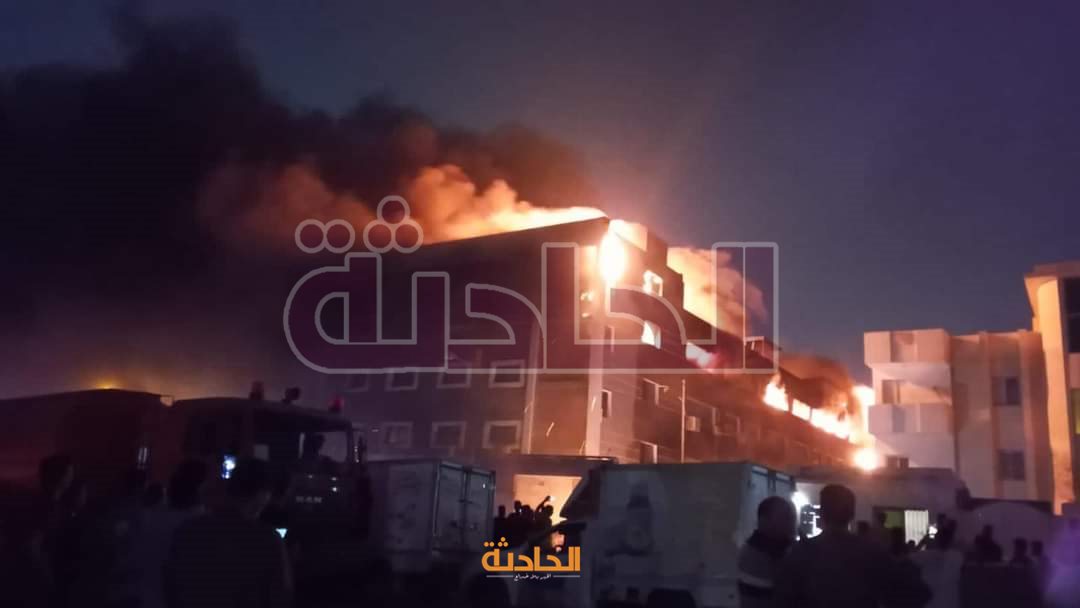 حريق مصنع العبور