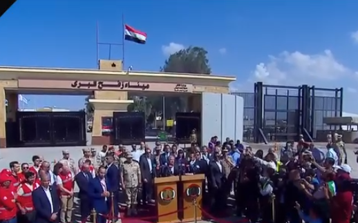 الامين العام للأمم المتحدة أمام معبر رفح