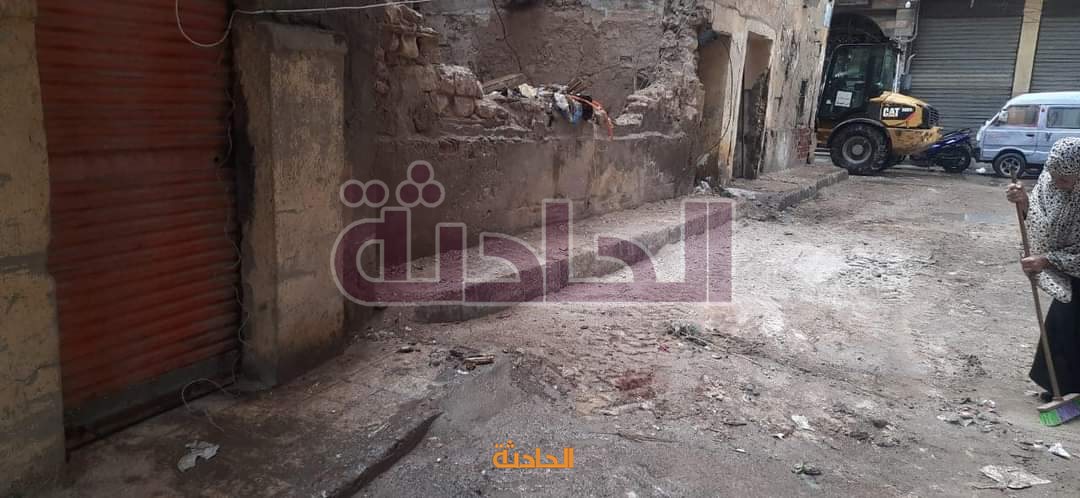 انهيار جزئى لعقار في حي الجمرك بالإسكندرية