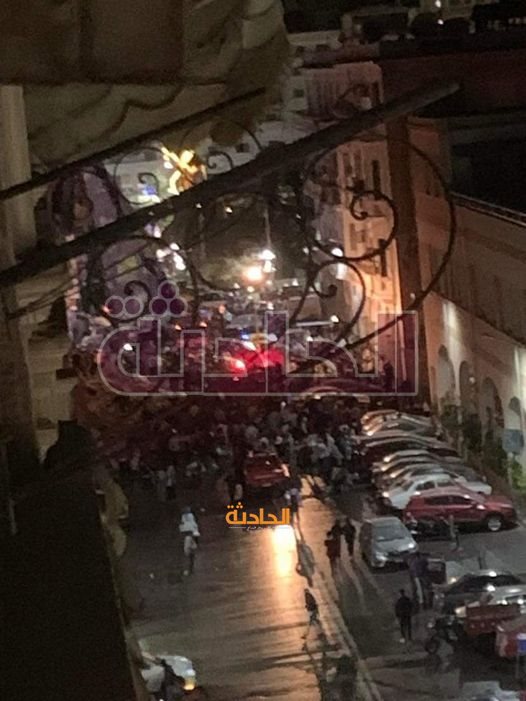 انهيار عقار بجانب مدرسة سانت ماري في بورسعيد