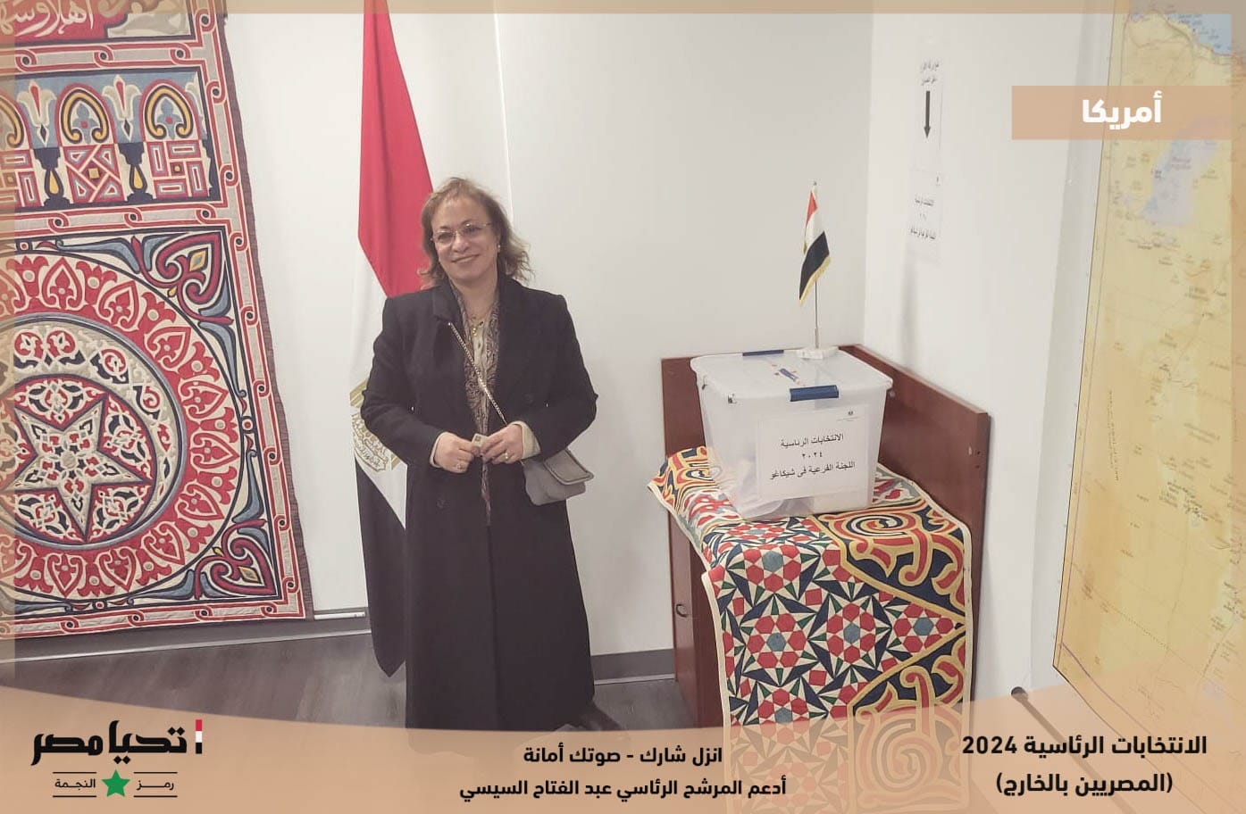 توافد الجالية المصرية في أمريكا على انتخابات الرئاسة 2023