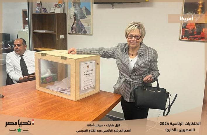 توافد الجالية المصرية في أمريكا على انتخابات الرئاسة 2023