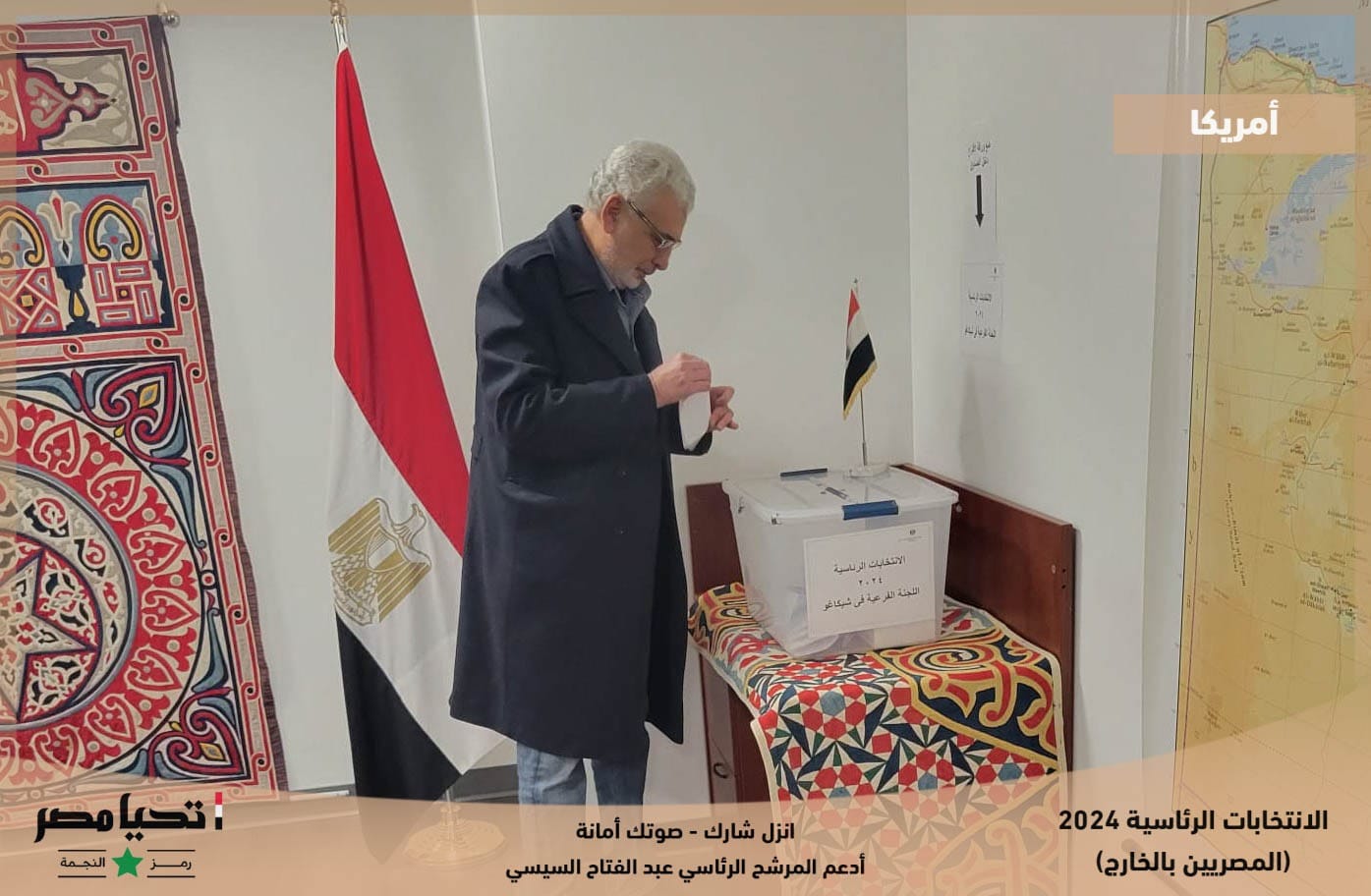توافد الجالية المصرية في أمريكا على انتخابات الرئاسة 2023