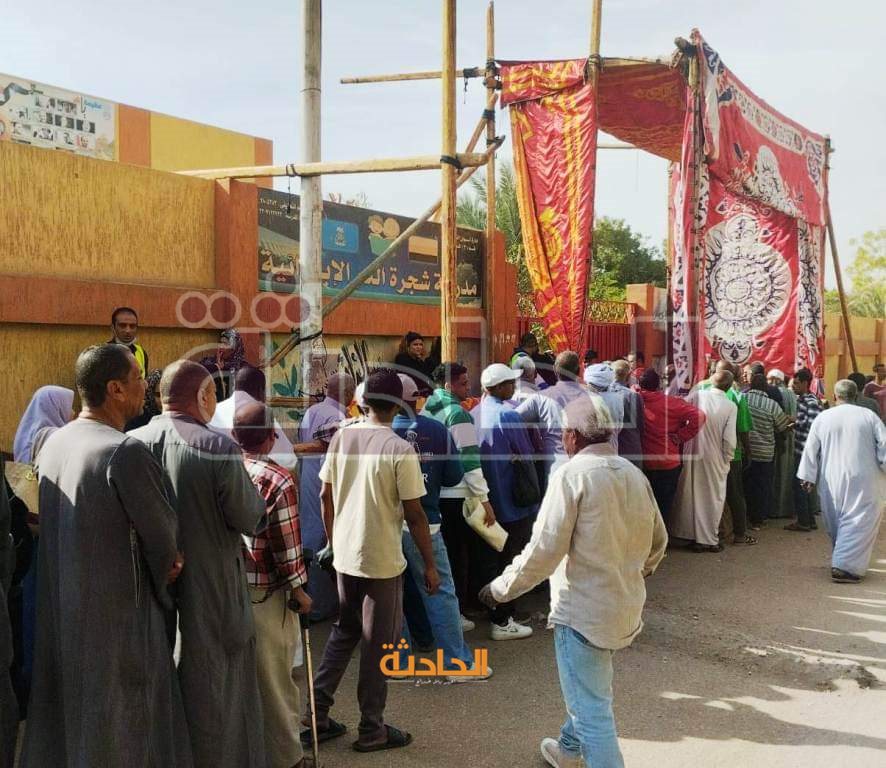 احتشاد المواطنين أمام اللجان الانتخابية في أسوان