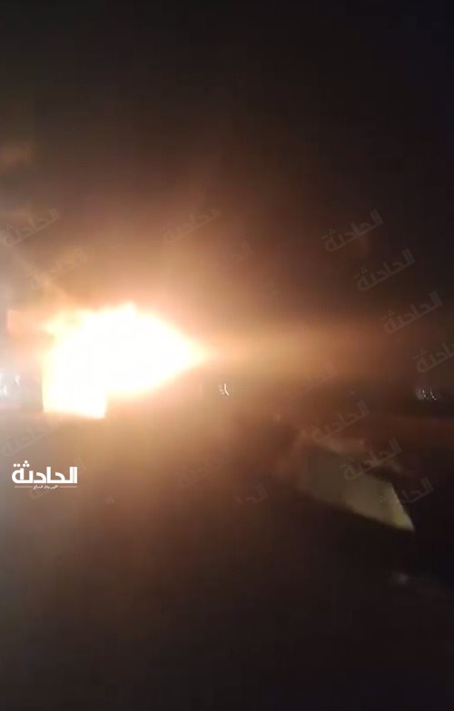 حريق سيارة نقل ثقيل على طريق المنصورة - جمصة