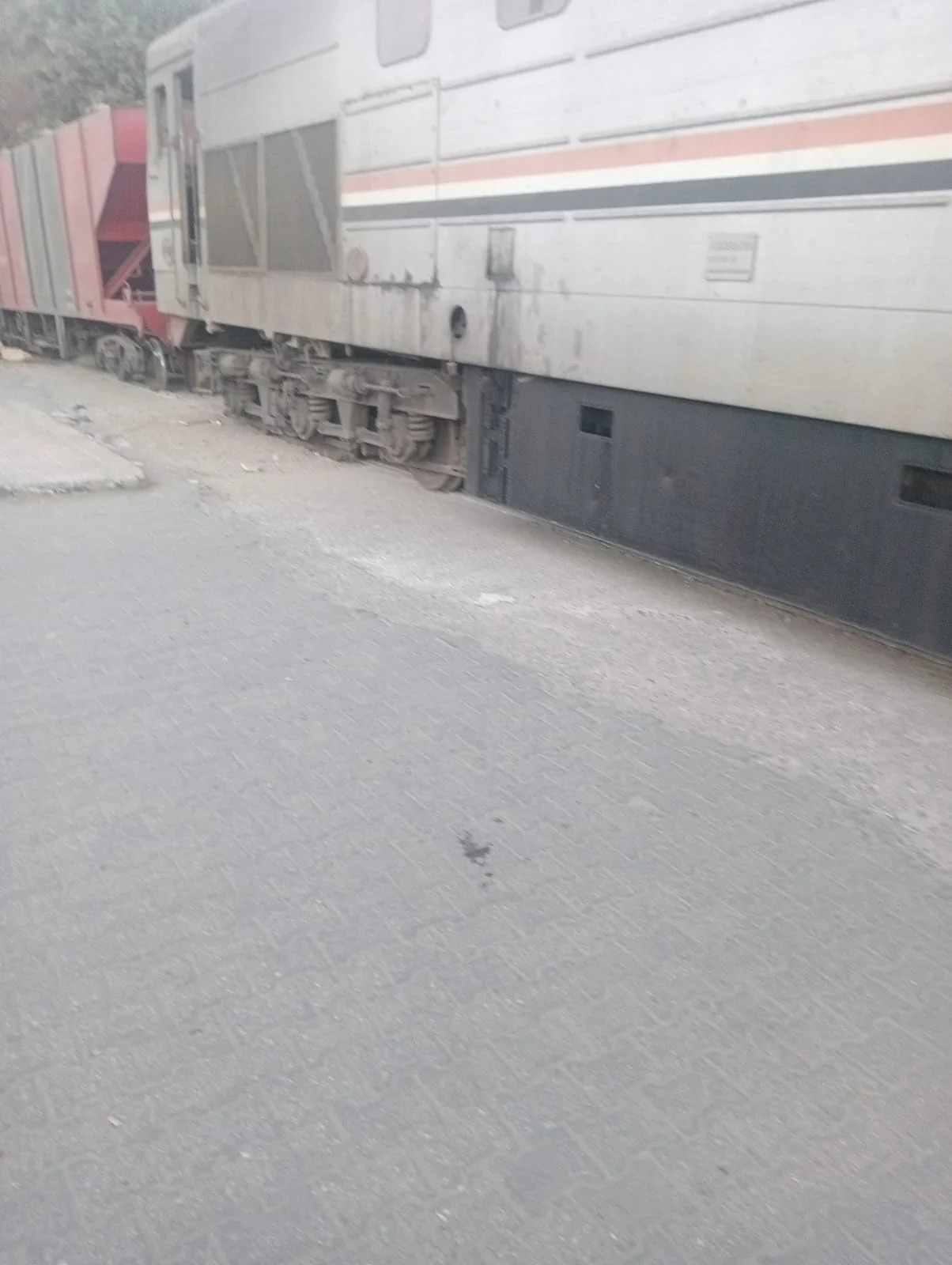 خروج قطار بضائع عن القضبان ببني سويف