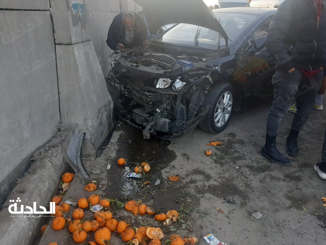 حادث تصادم مروع أعلى الطريق الدائري