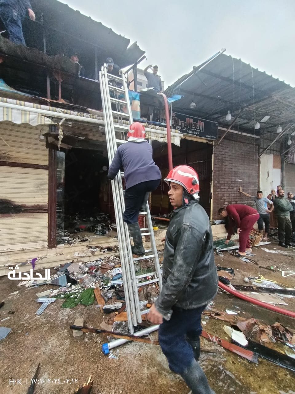 السيطرة على حريق داخل سوق تجاري بكفر الشيخ