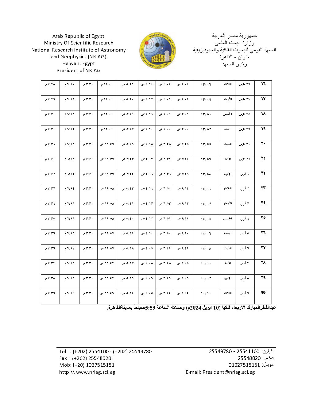 البحوث الفلكية تكشف تفاصيل ميلاد هلال شهر رمضان 2024