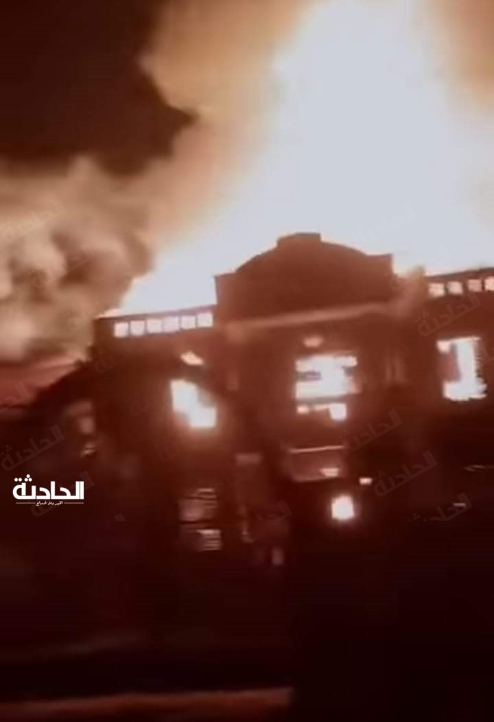 حريق لوكيشن تصوير مسلسل الكبير أوى