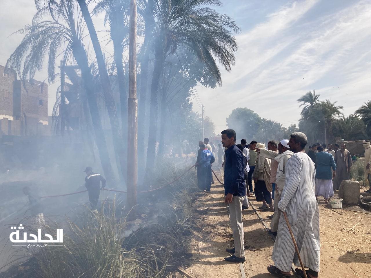 حريق بمزرعة مواشي بأسوان