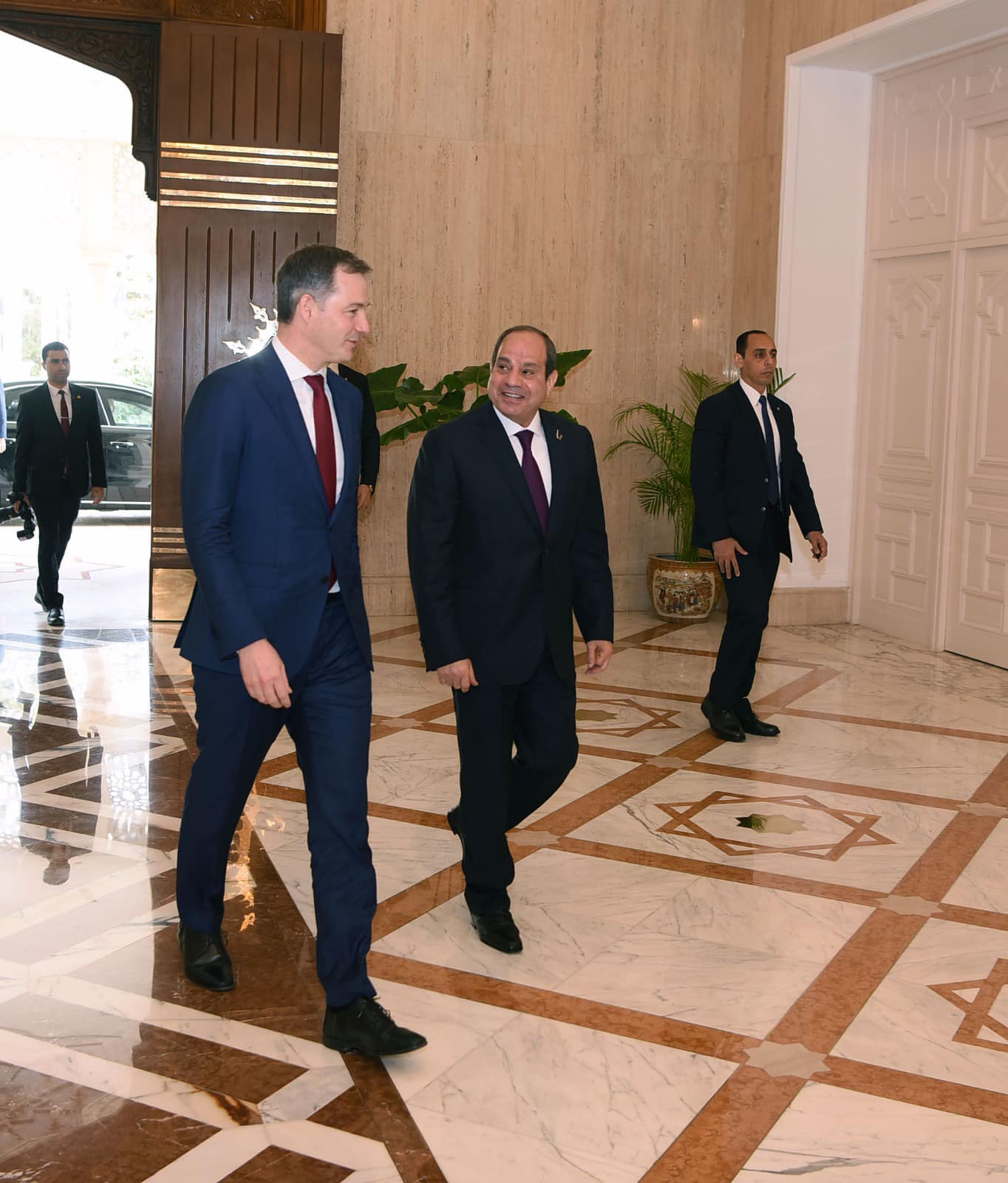 الرئيس السيسي يستقبل رئيس الوزراء البلجيكي