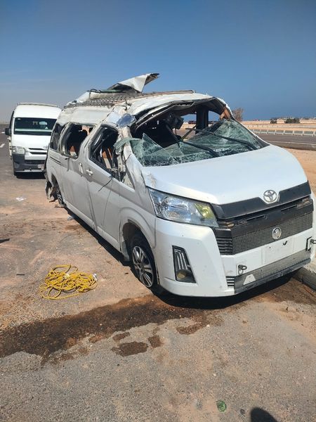 حادث انقلاب ميكروباص