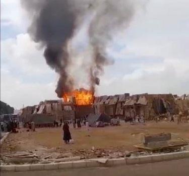 حريق بالحي الشعبي بمدينة الإنتاج الإعلامي