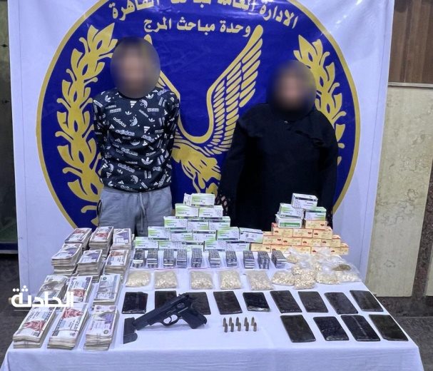 ضبط 6 أشخاص بحوزتهم حشيش واستروكس وأسلحة بالقاهرة