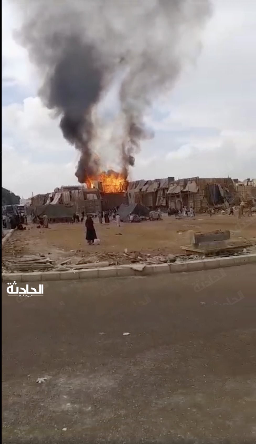 السيطرة على حريق لوكيشن تصوير مسلسل ألف ليلة وليلة