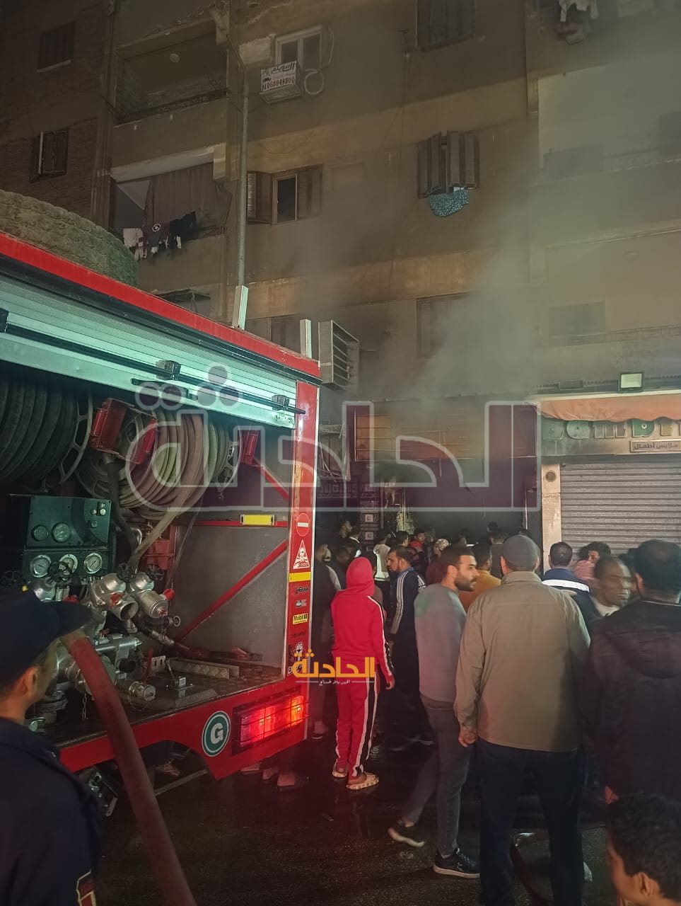 حريق محل كوتشيات بالمنشية