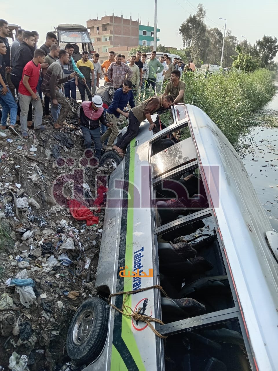 حادث انقلاب أتوبيس بالبراجيل