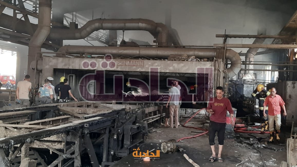 حريق داخل مصنع النصر للمسبوكات