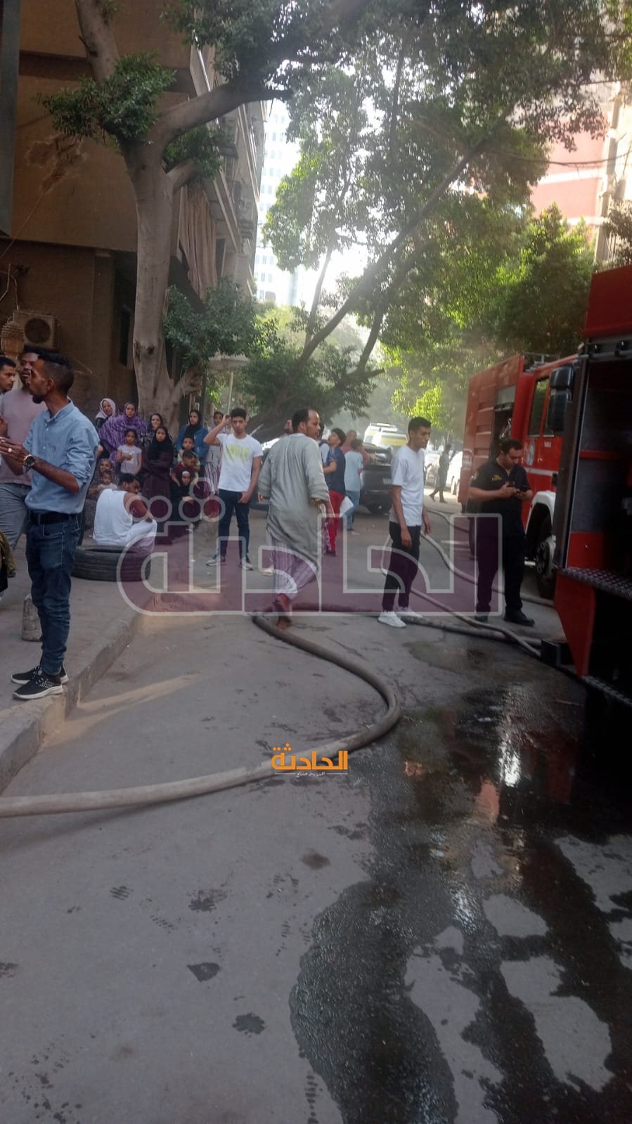 حريق نشب بشارع كروم في العجوزة