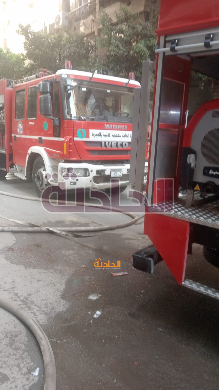 حريق نشب بشارع كروم في العجوزة