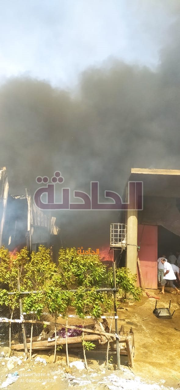 حريق بمصنع مراتب في المريوطية