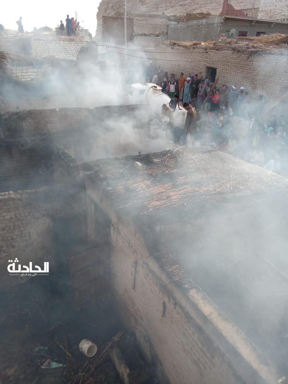 حريق منازل وحظائر بأسيوط