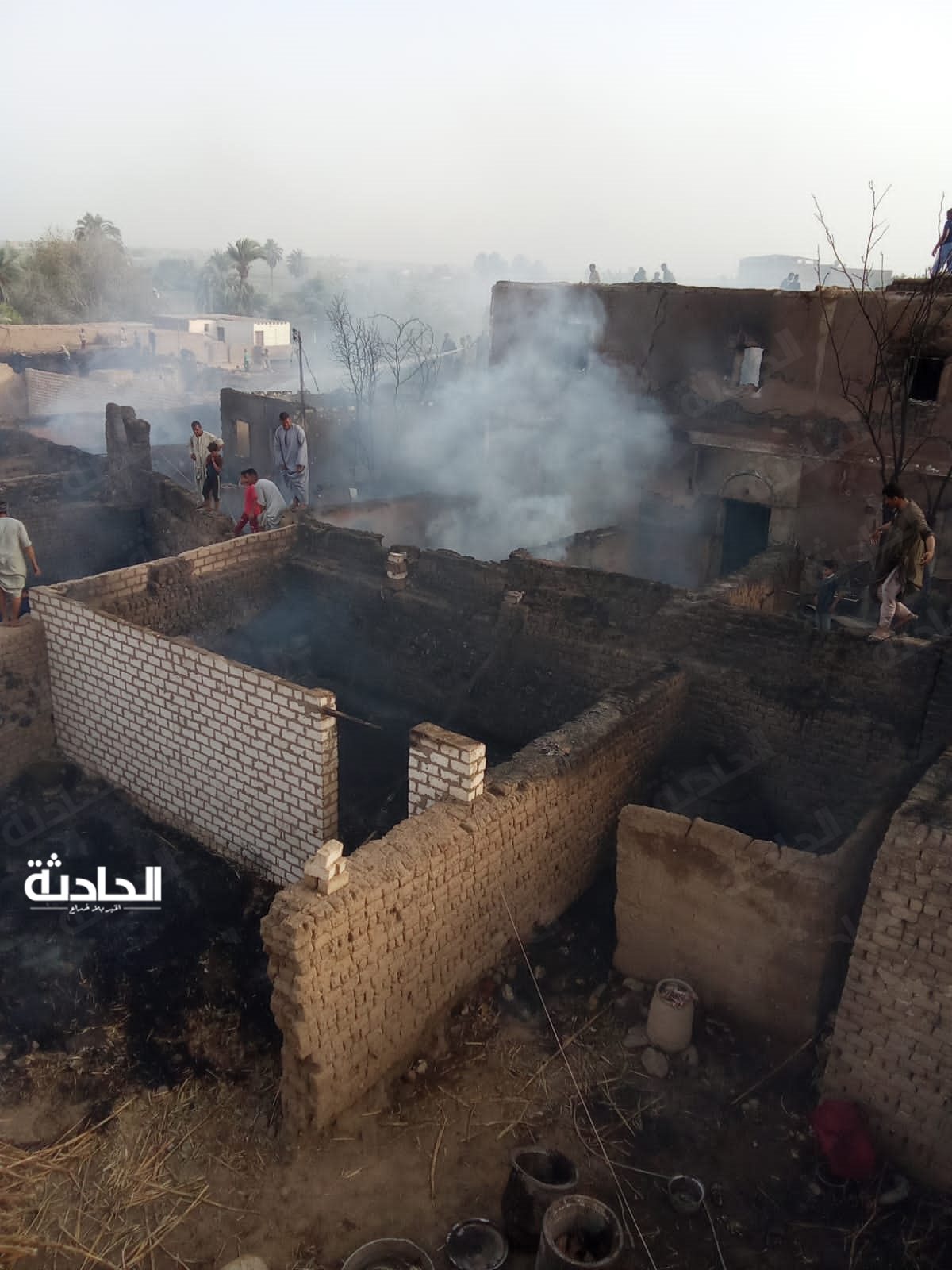 حريق منازل وحظائر بأسيوط