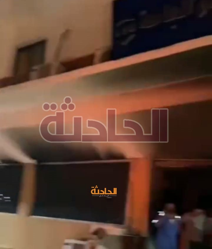 حريق فندق بجامعة الوادي