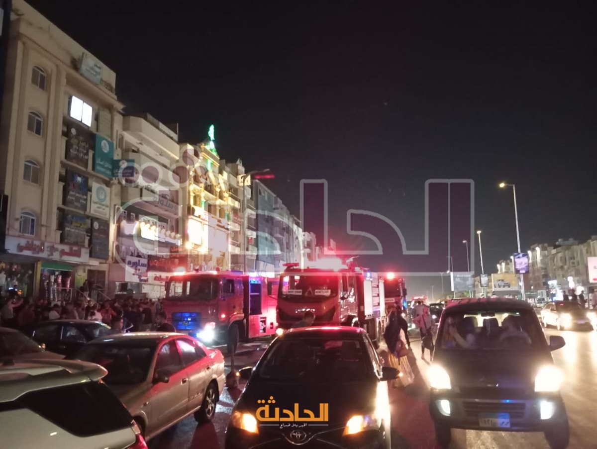 حريق هائل بالحصري