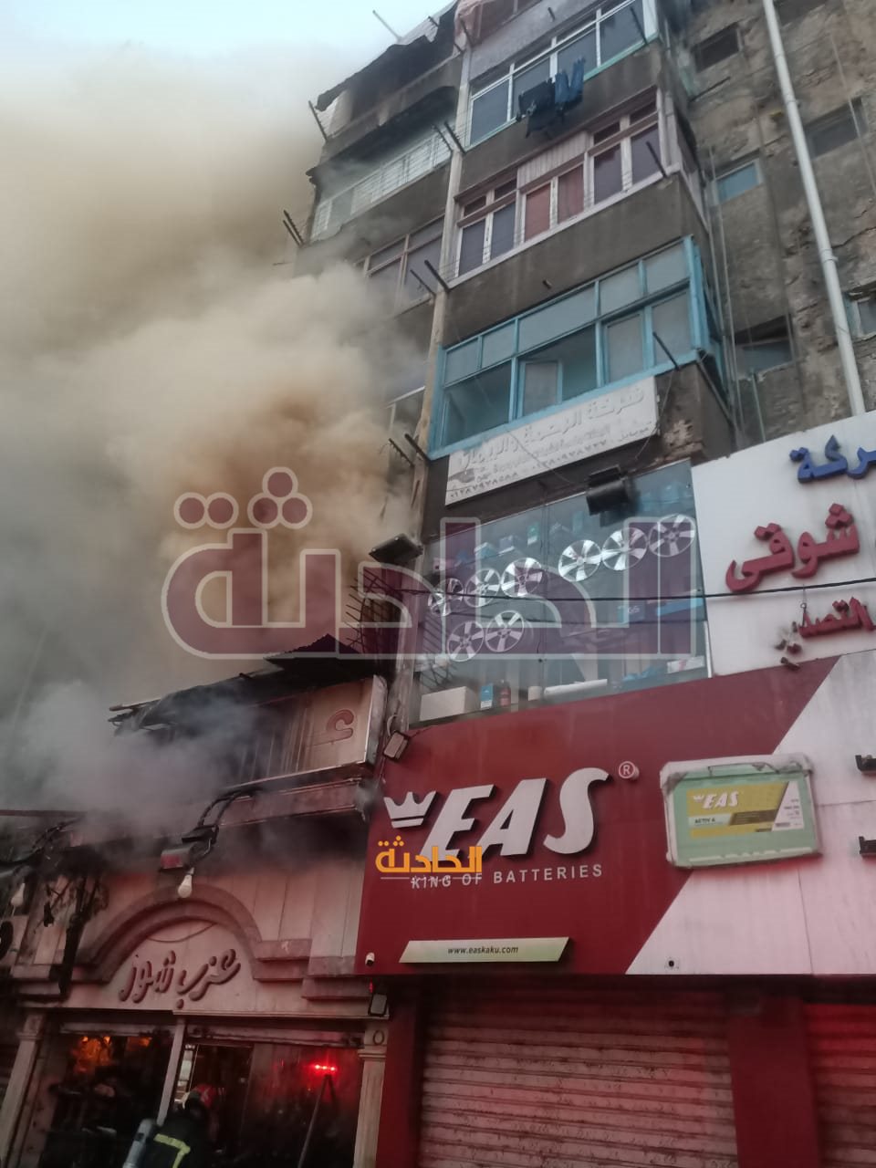 نشوب حريق هائل في بلوك بالورديان